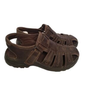 Ecco Brown Leather Fisherman Sandals